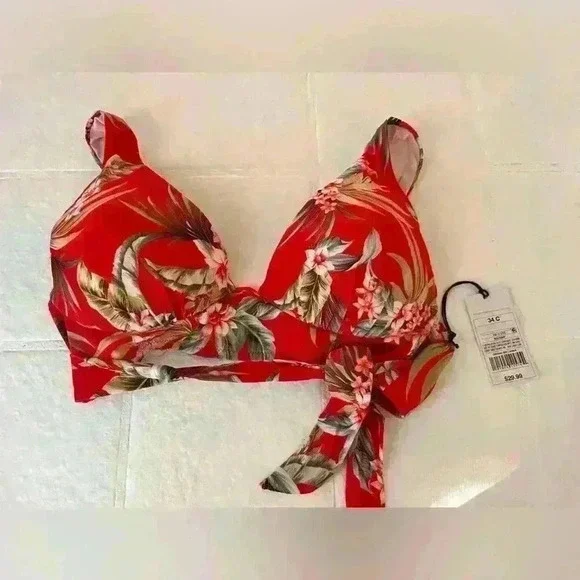 Bikini, 34C top, S bottom, tropical print, shade & shore brand, NWT, vacation! - Picture 3 of 6